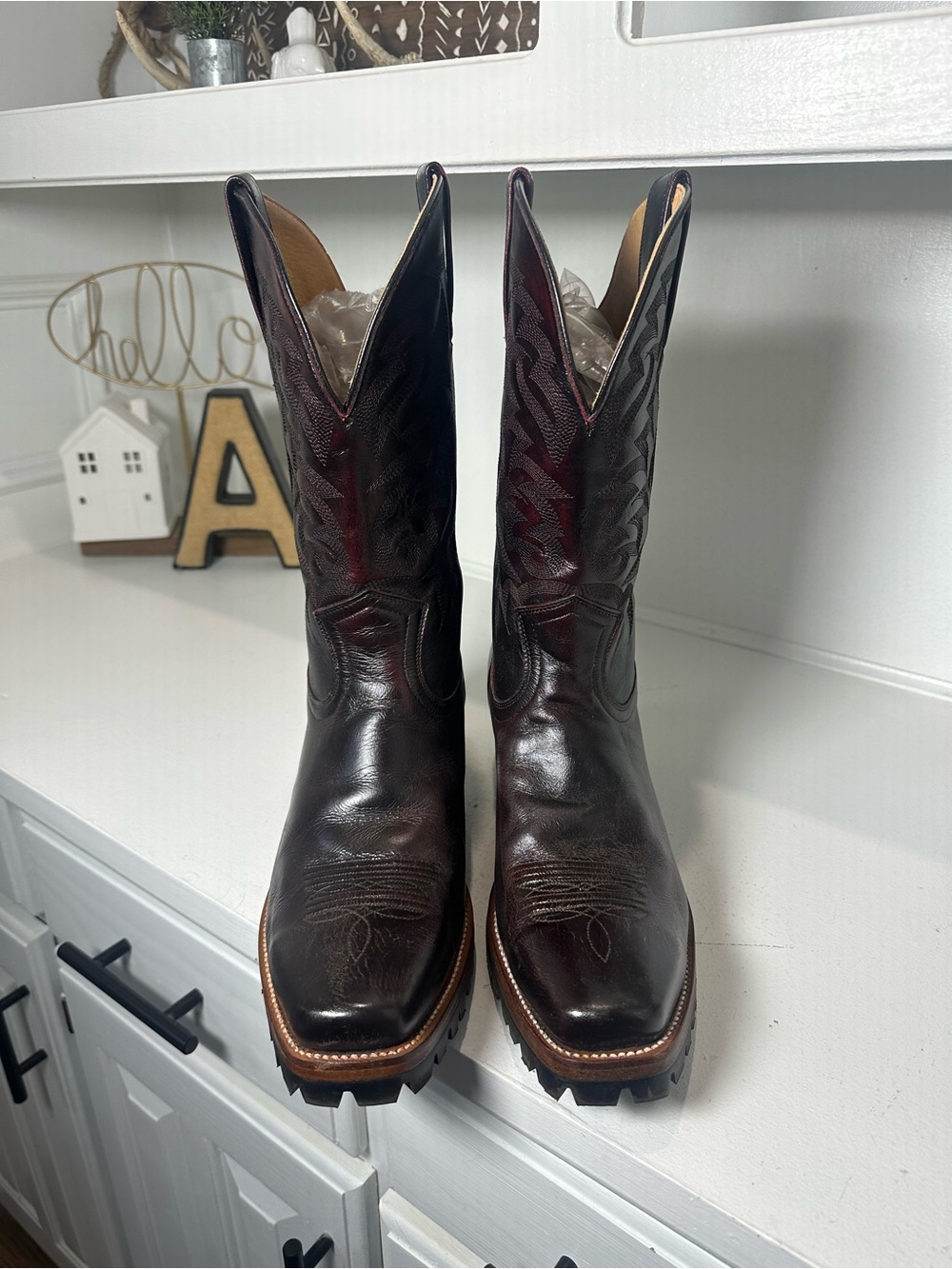 Moonshine Spirit Brad Paisley Cowboy Boots Mens 11D Brown Burgundy Western - Picture 2 of 9